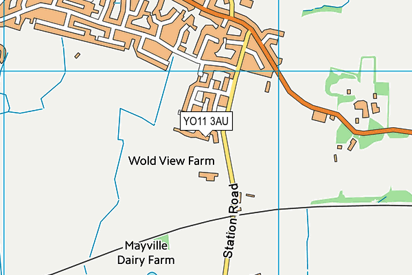 YO11 3AU map - OS VectorMap District (Ordnance Survey)