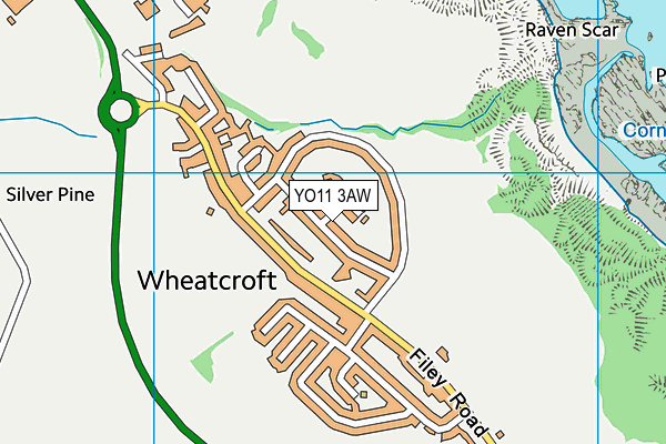 YO11 3AW map - OS VectorMap District (Ordnance Survey)