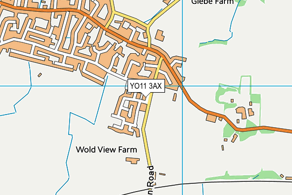 YO11 3AX map - OS VectorMap District (Ordnance Survey)