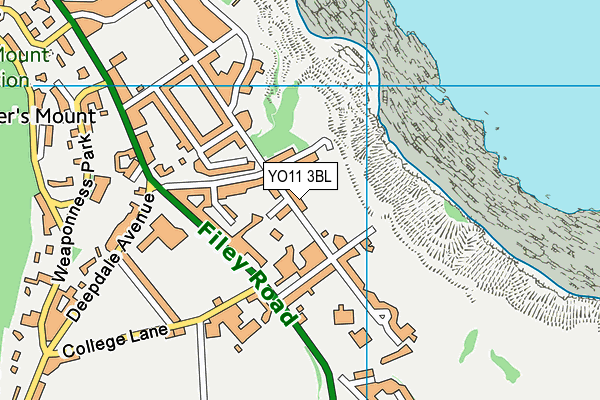 YO11 3BL map - OS VectorMap District (Ordnance Survey)