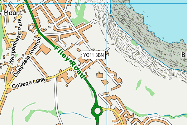 YO11 3BN map - OS VectorMap District (Ordnance Survey)