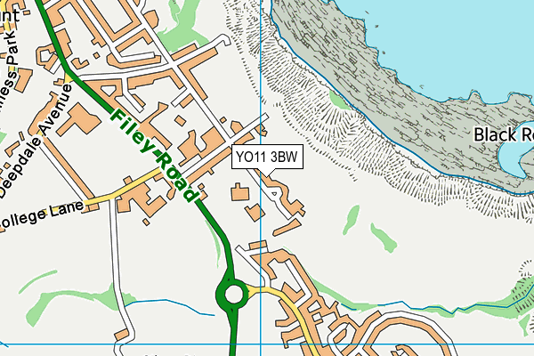 YO11 3BW map - OS VectorMap District (Ordnance Survey)