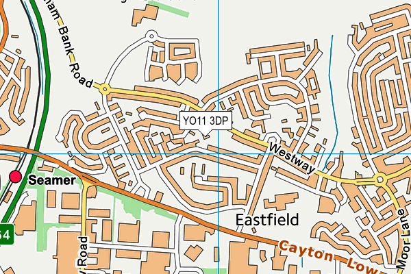 YO11 3DP map - OS VectorMap District (Ordnance Survey)