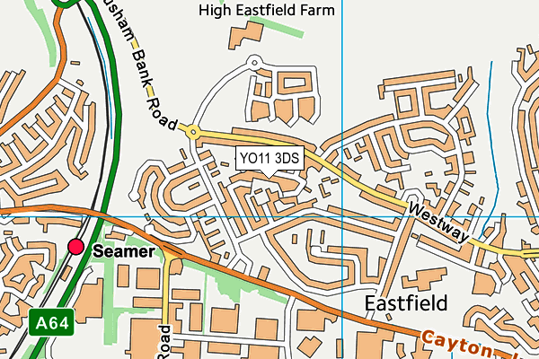 YO11 3DS map - OS VectorMap District (Ordnance Survey)