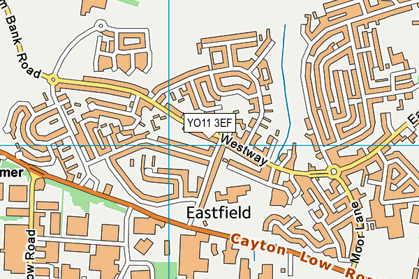YO11 3EF map - OS VectorMap District (Ordnance Survey)