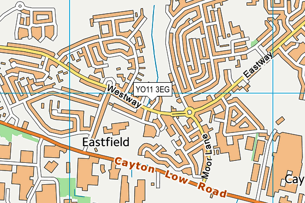 YO11 3EG map - OS VectorMap District (Ordnance Survey)