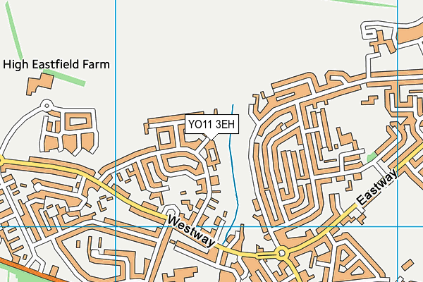 YO11 3EH map - OS VectorMap District (Ordnance Survey)
