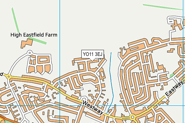 YO11 3EJ map - OS VectorMap District (Ordnance Survey)