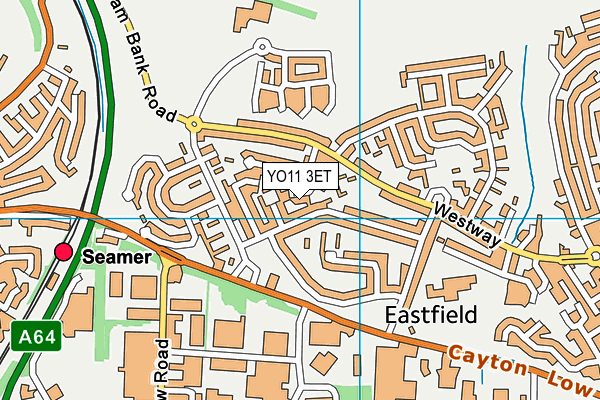 YO11 3ET map - OS VectorMap District (Ordnance Survey)