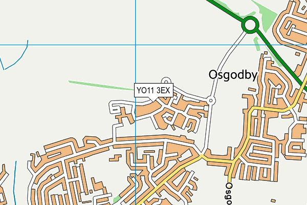 YO11 3EX map - OS VectorMap District (Ordnance Survey)