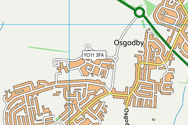 YO11 3FA map - OS VectorMap District (Ordnance Survey)