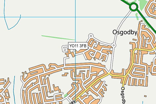 YO11 3FB map - OS VectorMap District (Ordnance Survey)