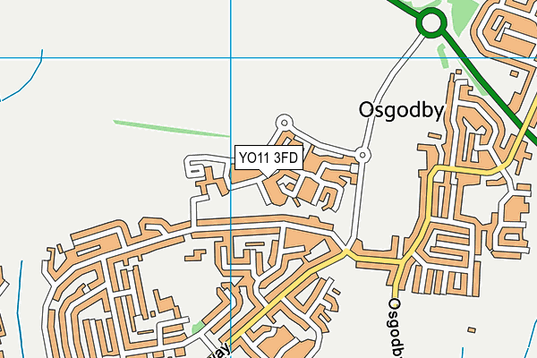 YO11 3FD map - OS VectorMap District (Ordnance Survey)