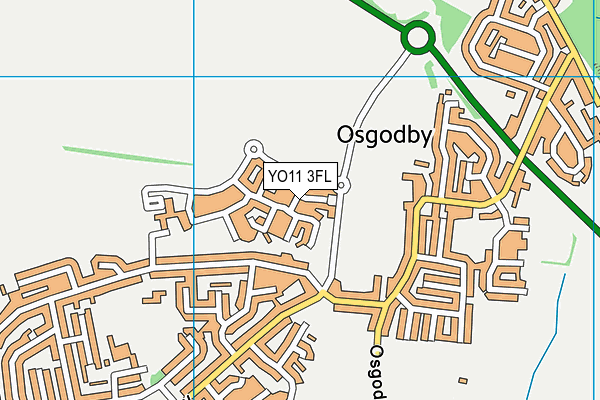 YO11 3FL map - OS VectorMap District (Ordnance Survey)