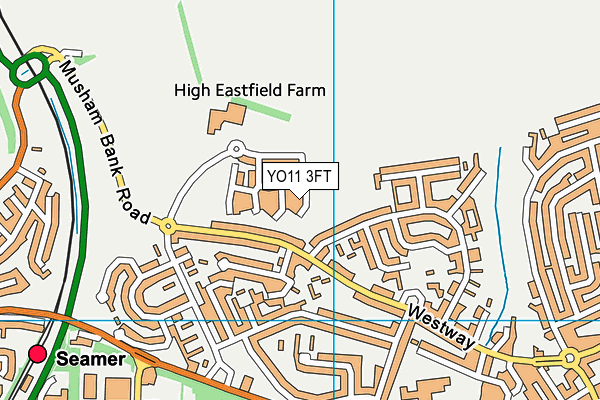 YO11 3FT map - OS VectorMap District (Ordnance Survey)