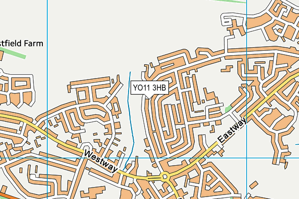 YO11 3HB map - OS VectorMap District (Ordnance Survey)