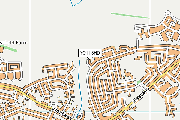 YO11 3HD map - OS VectorMap District (Ordnance Survey)