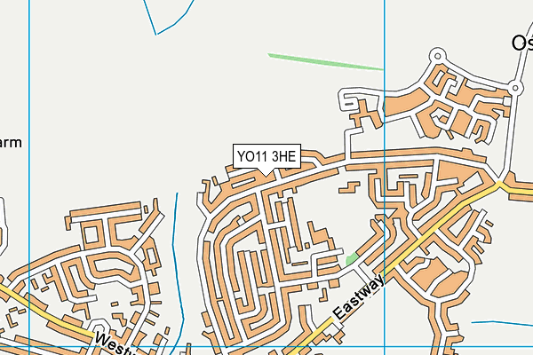 YO11 3HE map - OS VectorMap District (Ordnance Survey)