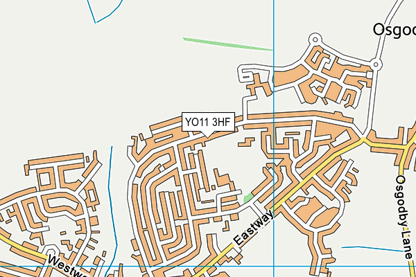 YO11 3HF map - OS VectorMap District (Ordnance Survey)