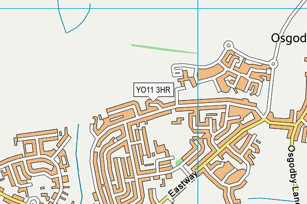 YO11 3HR map - OS VectorMap District (Ordnance Survey)