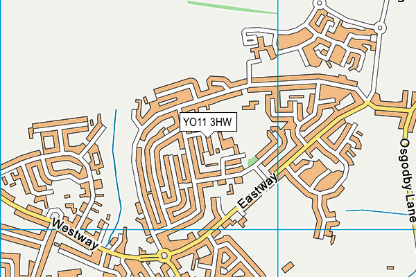 YO11 3HW map - OS VectorMap District (Ordnance Survey)