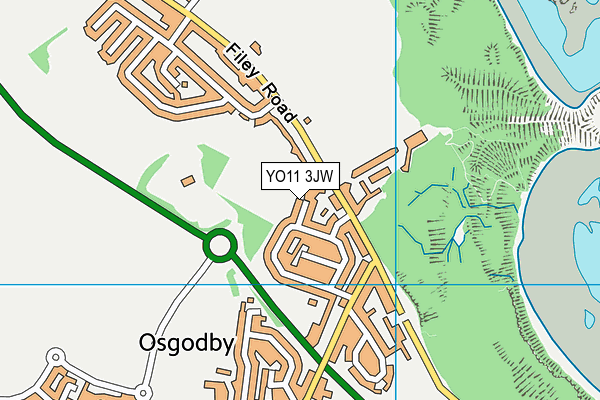 YO11 3JW map - OS VectorMap District (Ordnance Survey)