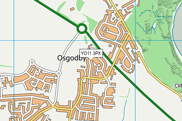 YO11 3PX map - OS VectorMap District (Ordnance Survey)