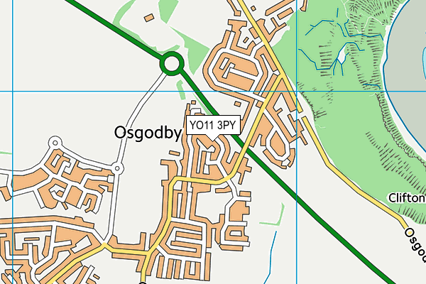 YO11 3PY map - OS VectorMap District (Ordnance Survey)