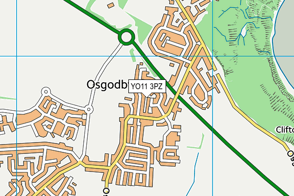 YO11 3PZ map - OS VectorMap District (Ordnance Survey)