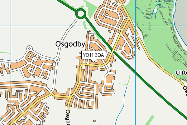 YO11 3QA map - OS VectorMap District (Ordnance Survey)