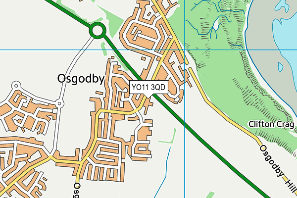 YO11 3QD map - OS VectorMap District (Ordnance Survey)