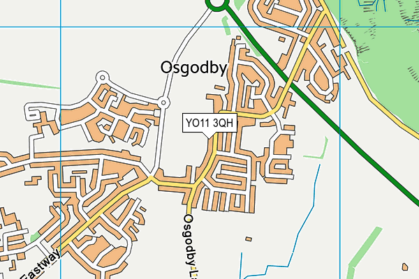YO11 3QH map - OS VectorMap District (Ordnance Survey)