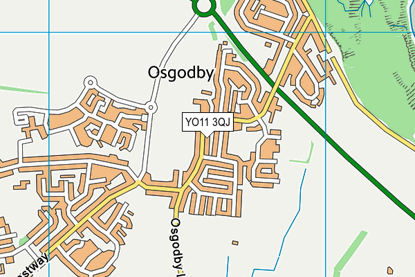YO11 3QJ map - OS VectorMap District (Ordnance Survey)