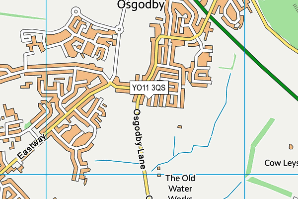 YO11 3QS map - OS VectorMap District (Ordnance Survey)