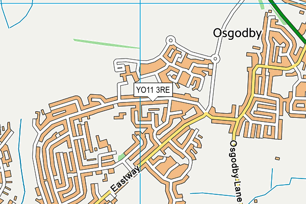 YO11 3RE map - OS VectorMap District (Ordnance Survey)