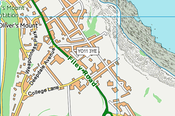 YO11 3YE map - OS VectorMap District (Ordnance Survey)