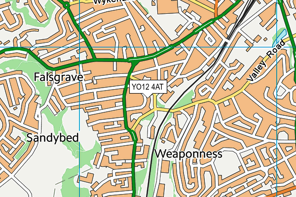 YO12 4AT map - OS VectorMap District (Ordnance Survey)