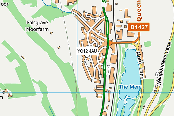 YO12 4AU map - OS VectorMap District (Ordnance Survey)