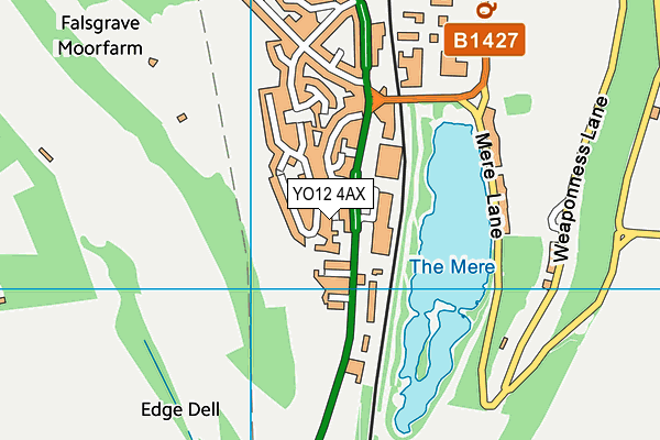 YO12 4AX map - OS VectorMap District (Ordnance Survey)