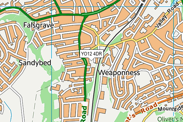 YO12 4DR map - OS VectorMap District (Ordnance Survey)
