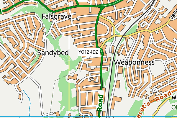 YO12 4DZ map - OS VectorMap District (Ordnance Survey)