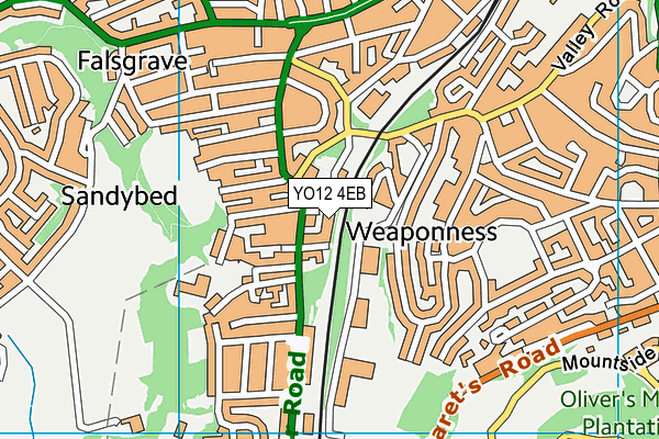 YO12 4EB map - OS VectorMap District (Ordnance Survey)