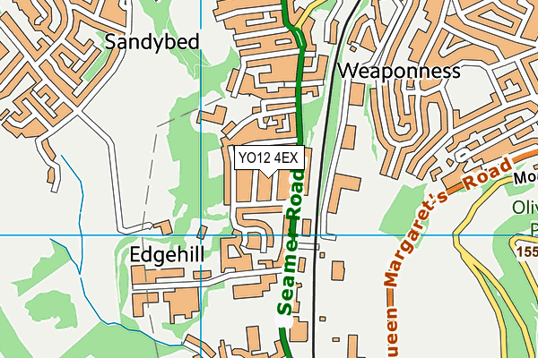 YO12 4EX map - OS VectorMap District (Ordnance Survey)