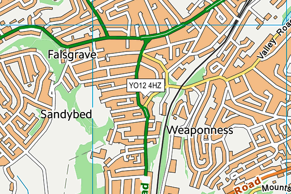 YO12 4HZ map - OS VectorMap District (Ordnance Survey)