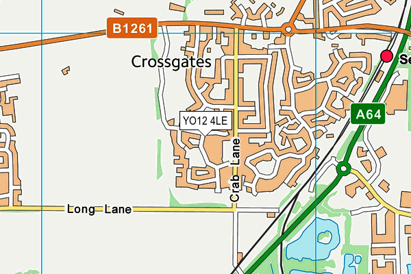 YO12 4LE map - OS VectorMap District (Ordnance Survey)