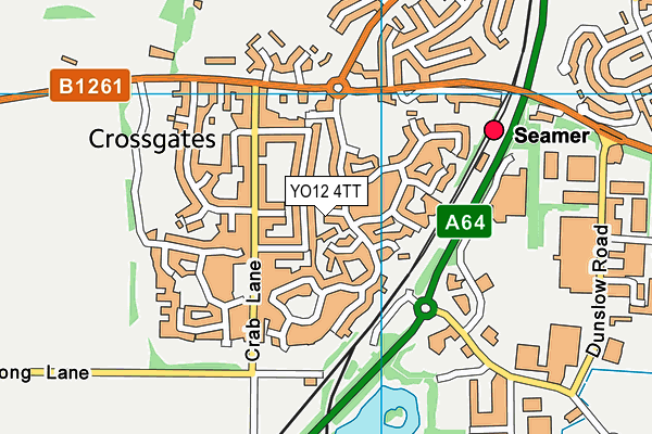 YO12 4TT map - OS VectorMap District (Ordnance Survey)
