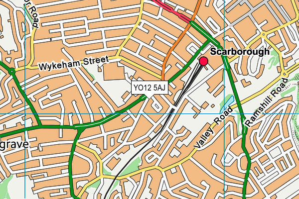 YO12 5AJ map - OS VectorMap District (Ordnance Survey)