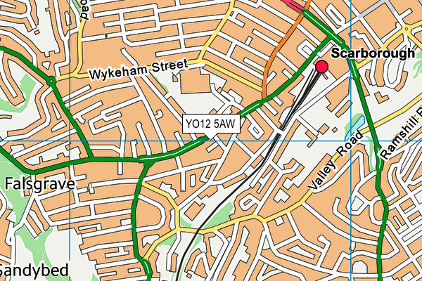 YO12 5AW map - OS VectorMap District (Ordnance Survey)