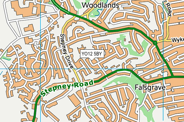 YO12 5BY map - OS VectorMap District (Ordnance Survey)