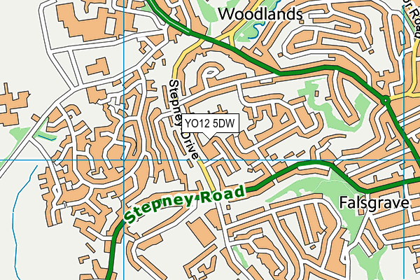 YO12 5DW map - OS VectorMap District (Ordnance Survey)